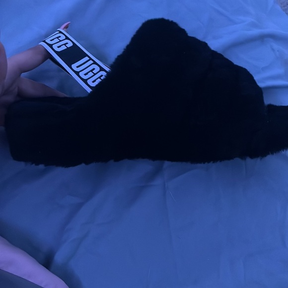 womens black ugg slides size 8 - Picture 2 of 2